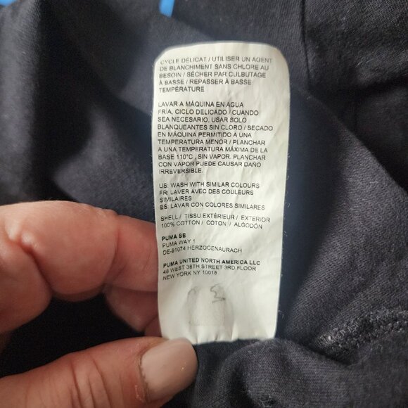 PUMA 100% Cotton Basic Long Sleeve Tee Logo Black Youth Kids Large (14-16) - Picture 6 of 6